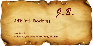 Jóri Bodony névjegykártya